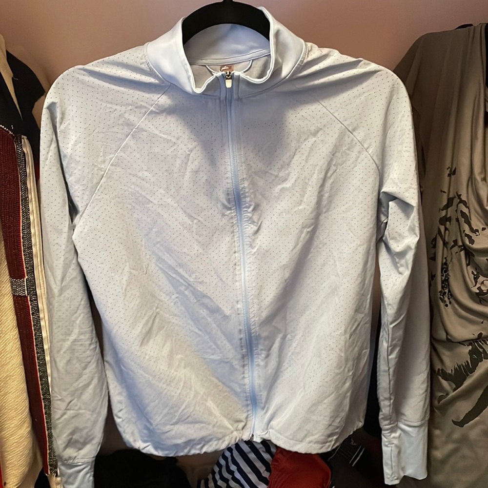 Baby blue athletic jacket